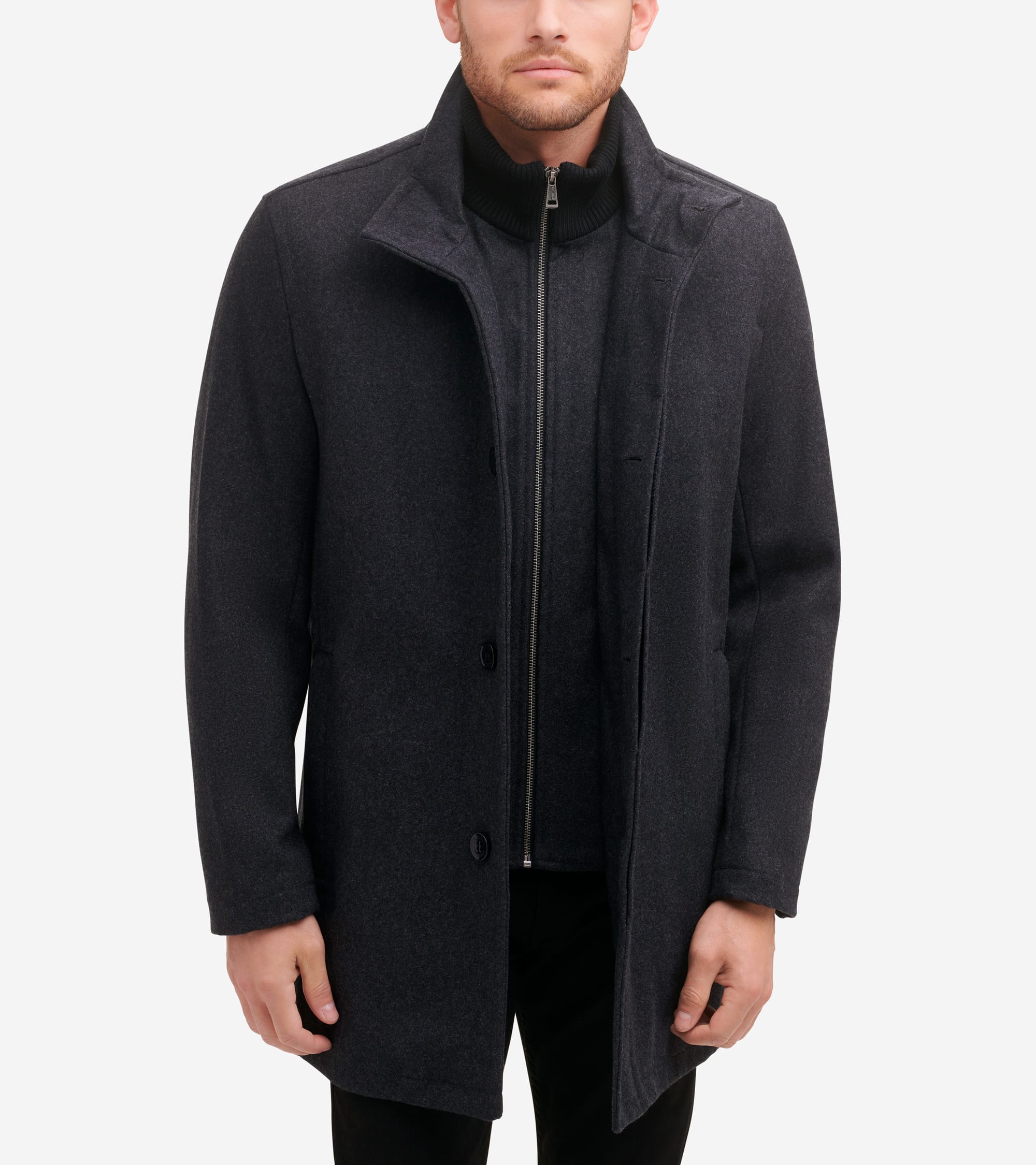 Men's Melton Wool Jacket in Grey | Cole Haan