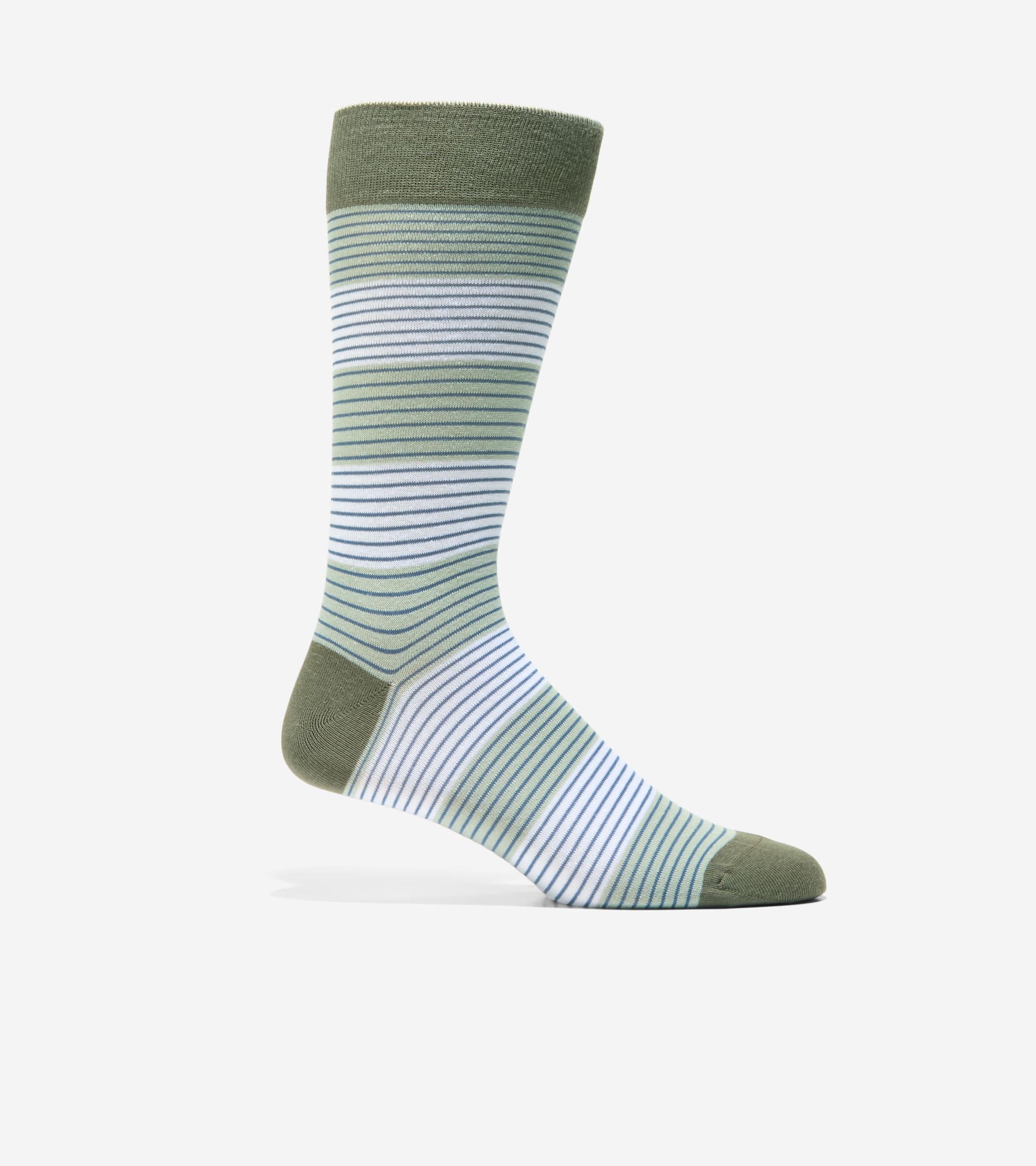 Cole Haan Men's Multi Stripe Dress Crew Socks - Green