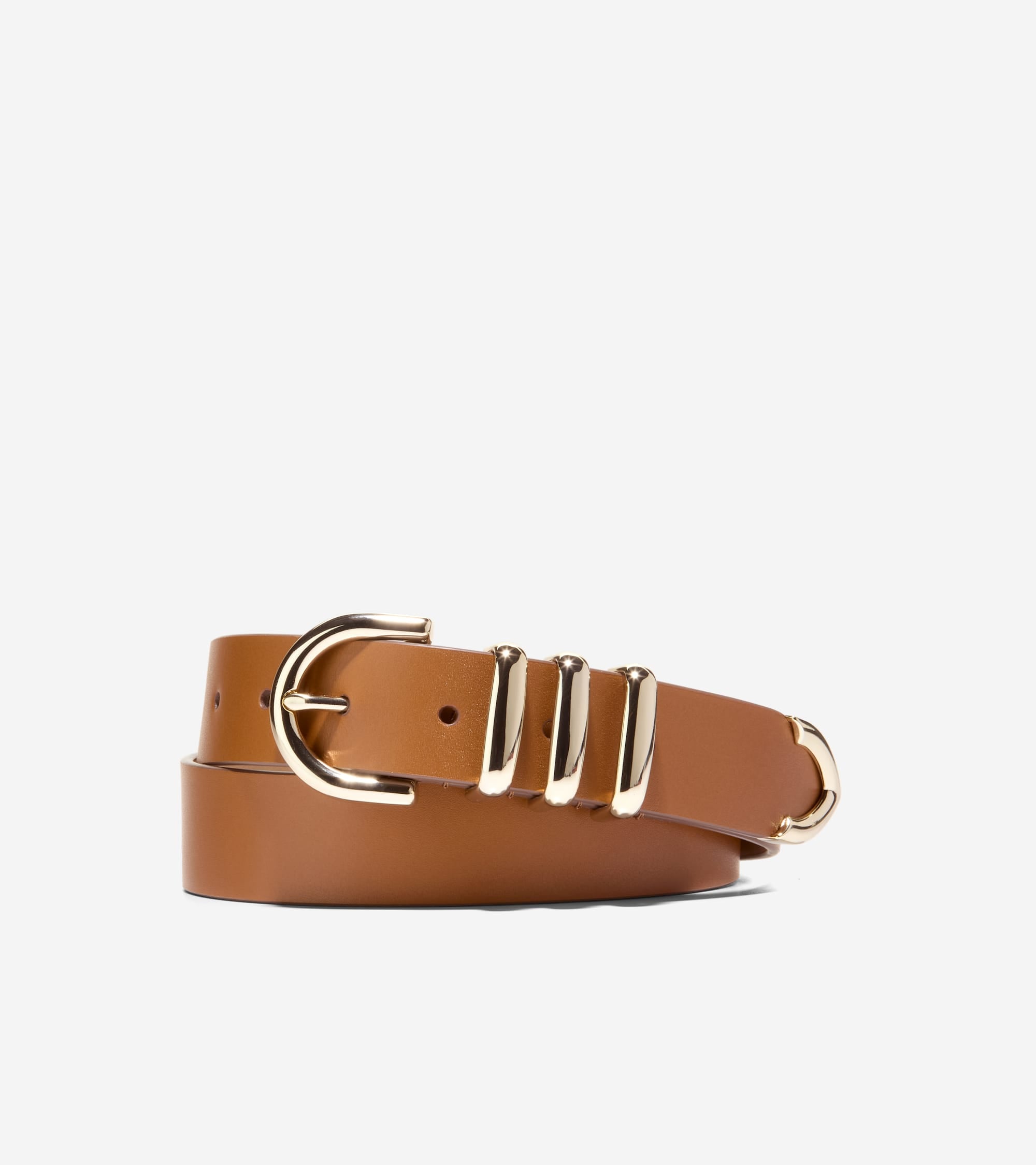 Beveled Edge Modern 3PC Belt Set in Brown | Cole Haan