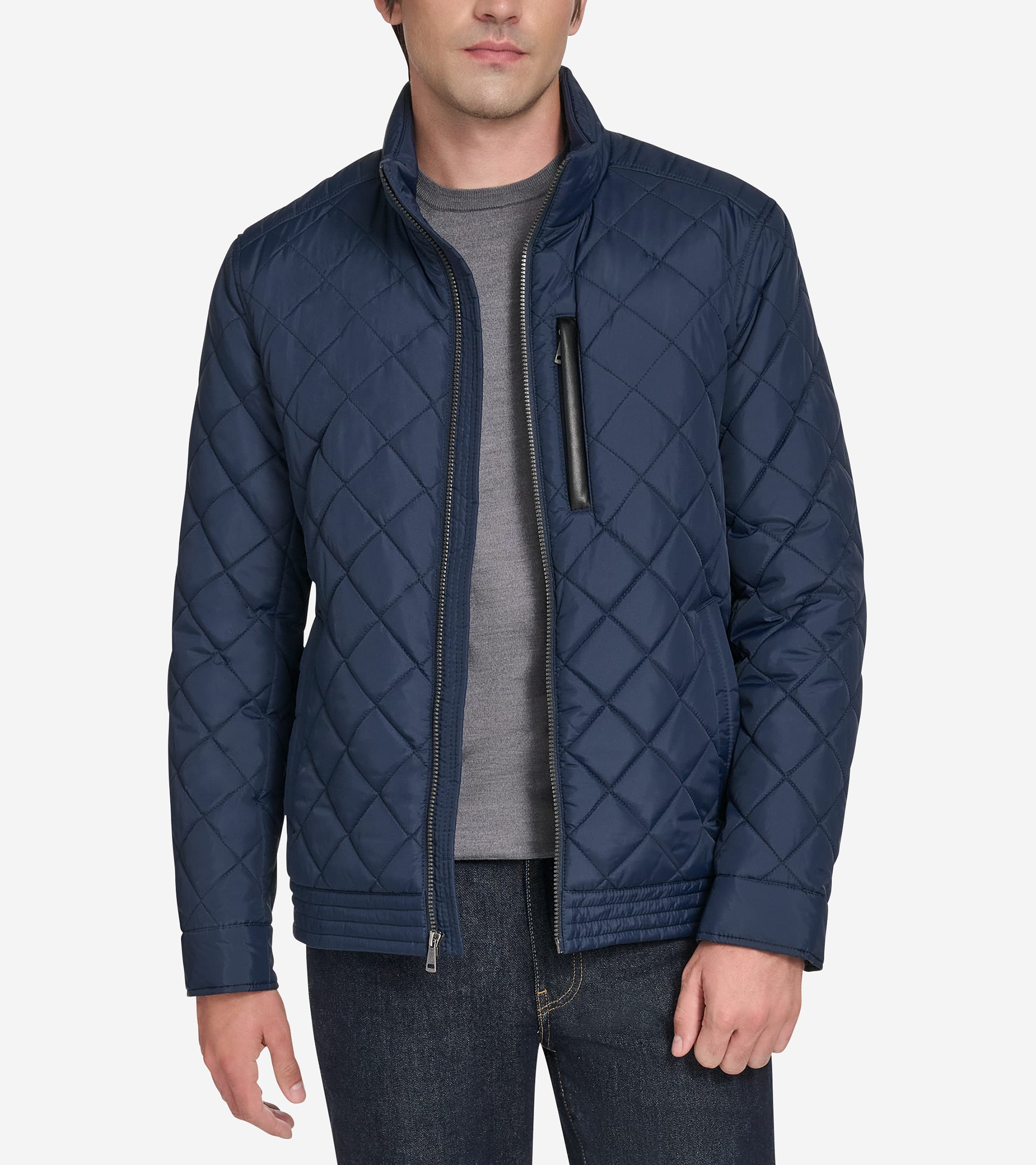 Men's Modern Quilted Bomber Jacket in Blue | Cole Haan