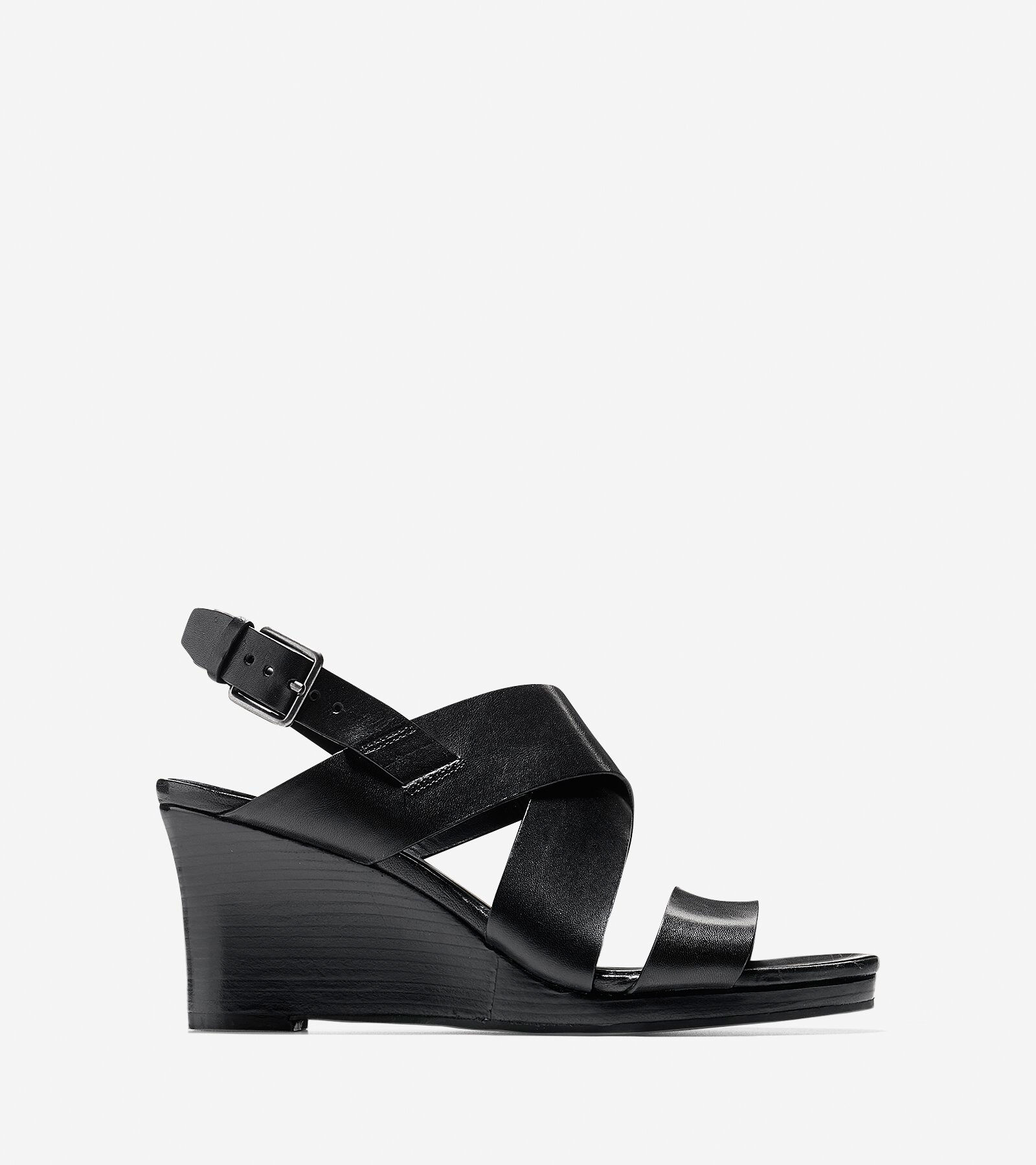Womens Penelope Wedges Sandals in Black | Cole Haan Penelope Wedge Sandal (70mm) ...