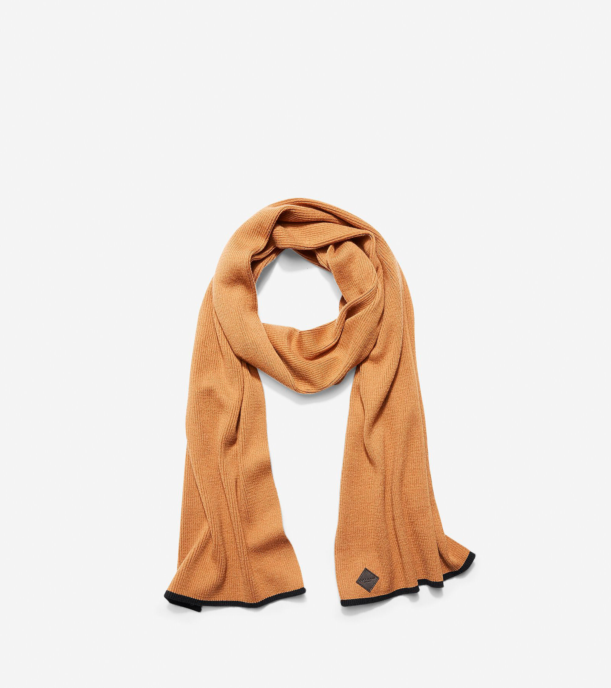 Cole Haan Men's Cashmere Blend Tipped Rib Muffler Scarf