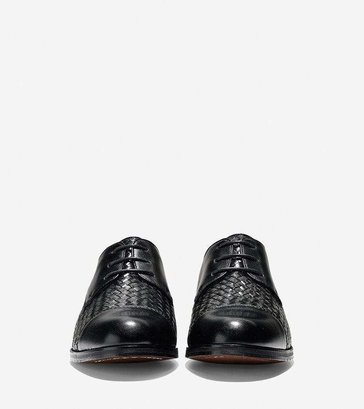 cole haan woven leather jagger oxfords