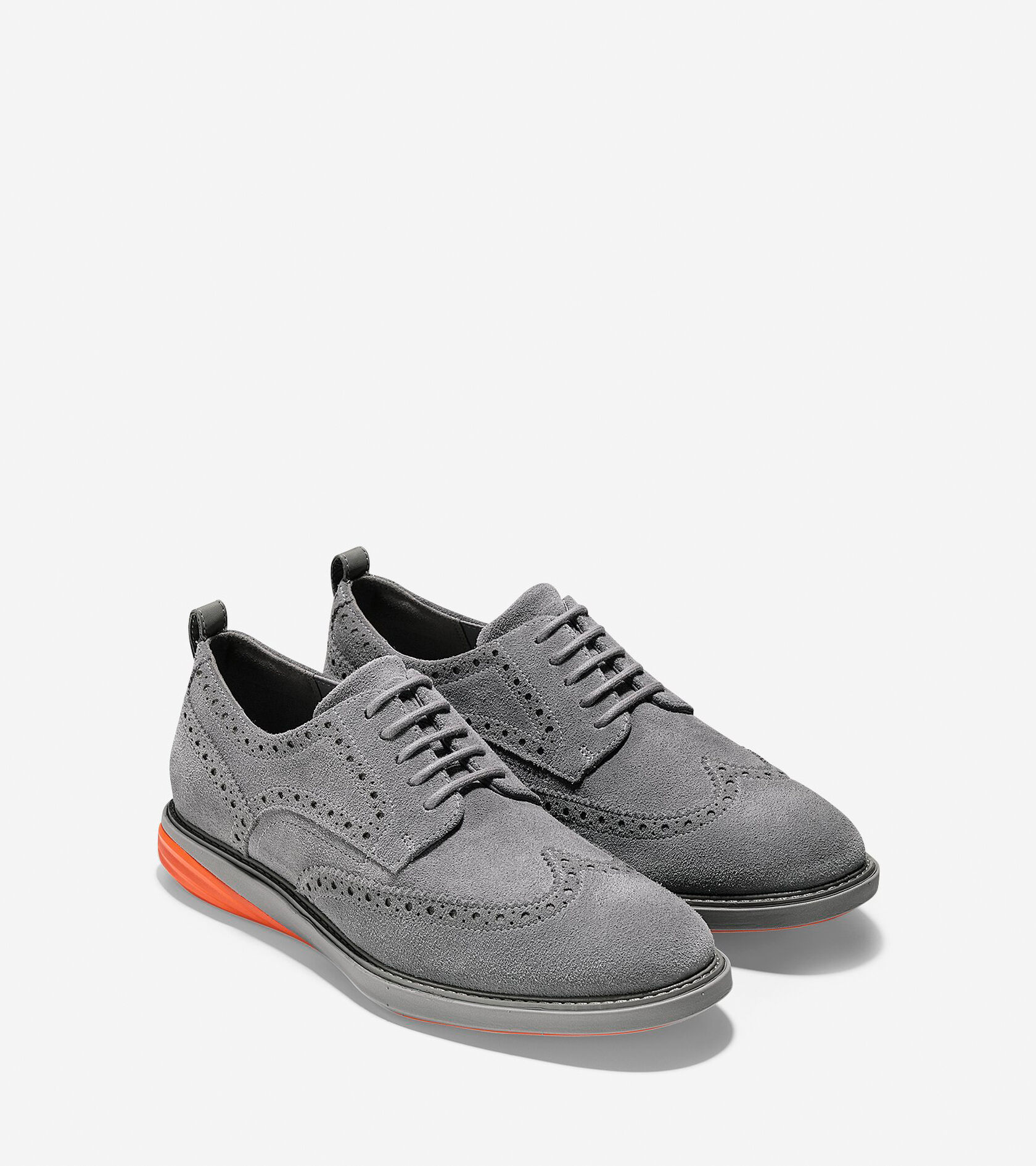 orange wingtip shoes