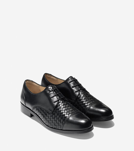 cole haan woven leather jagger oxfords
