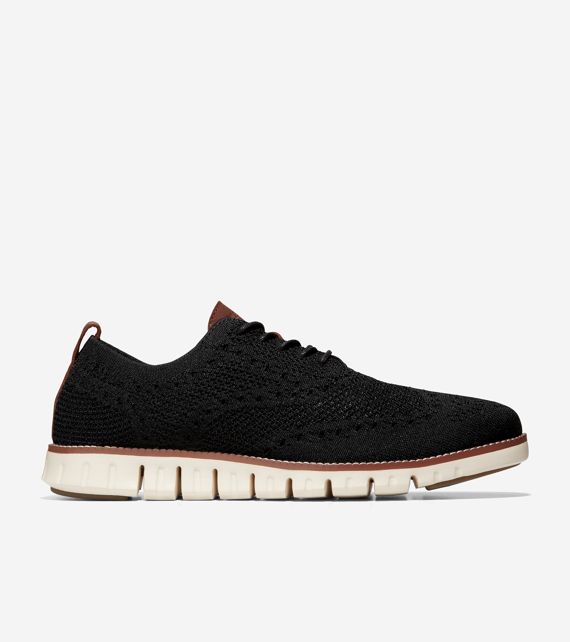ZEROGRAND Stitchlite Wingtip Oxfords in Black-Ivory | Cole Haan Oxfords & Monks >