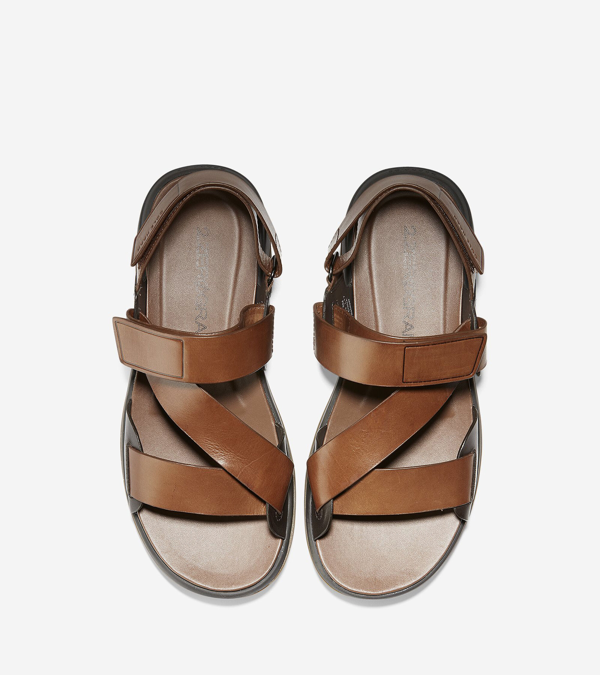 men's two strap leather sandals