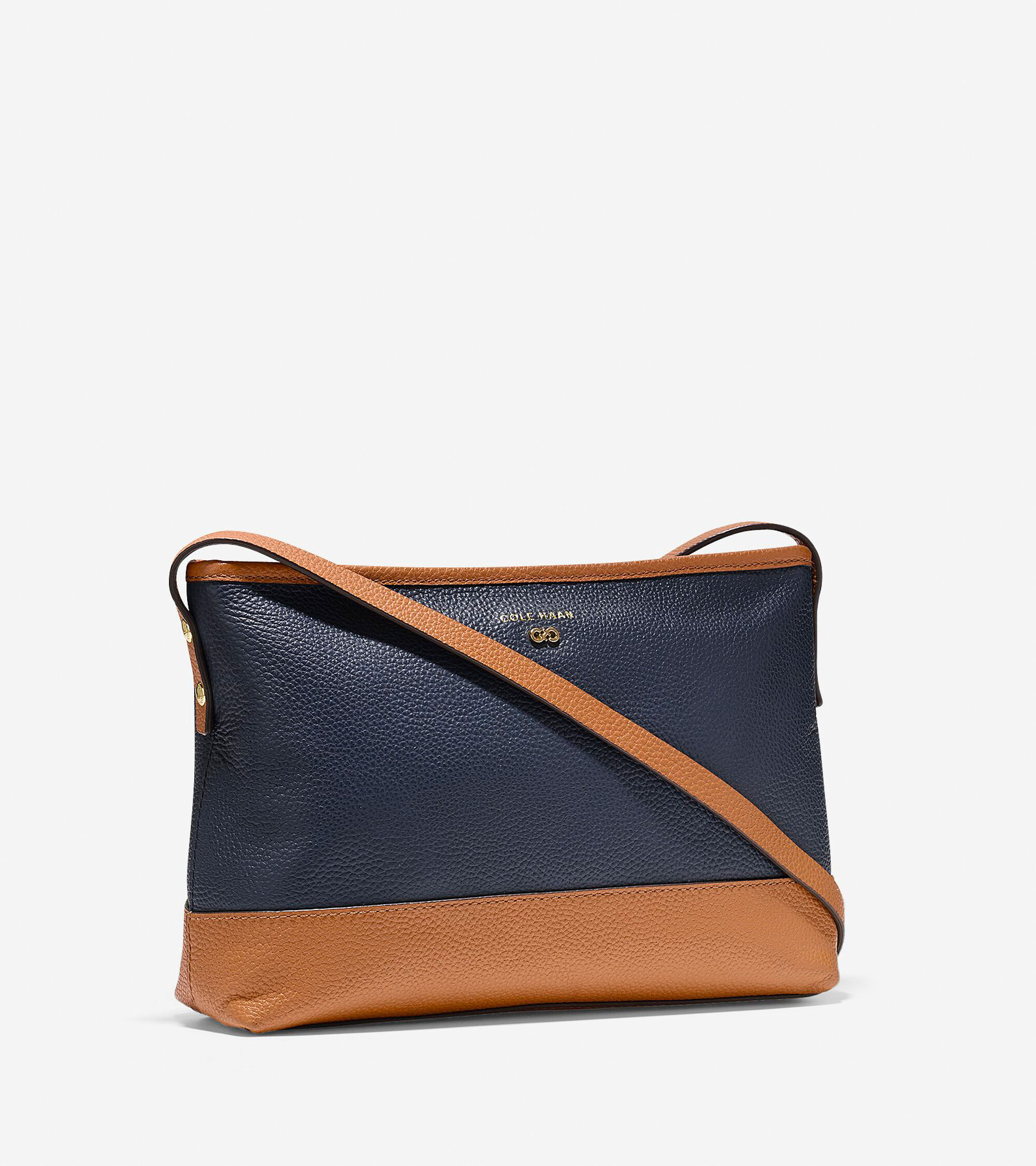 Beckett Crossbody In Blazer Blue British Tan Color Block Cole Haan Beckett Crossbody