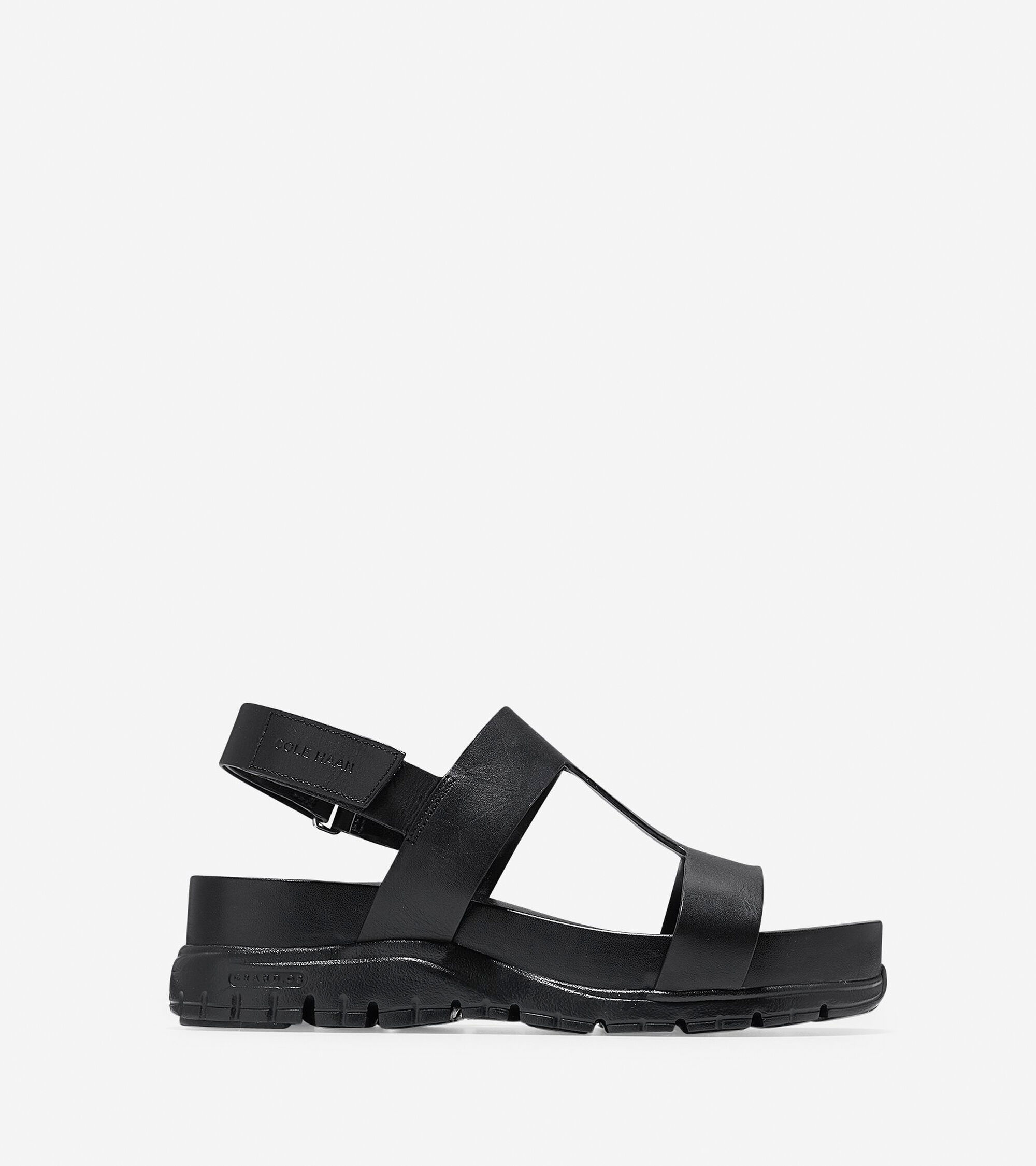 ZEROGRAND T-Strap Sandals in Black Black | Cole Haan