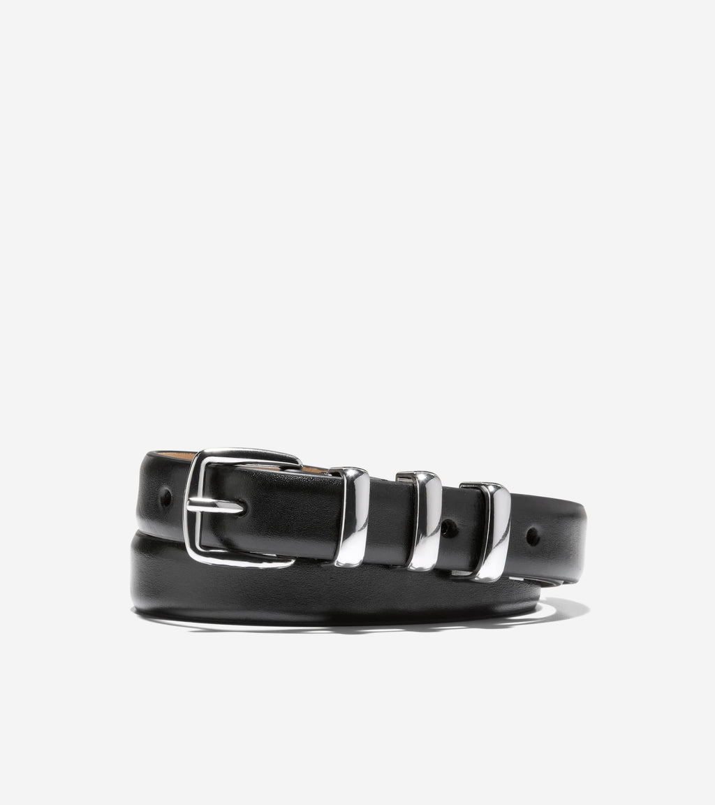 Women's .75 Inch Harness Belt with Feather Edge-Black