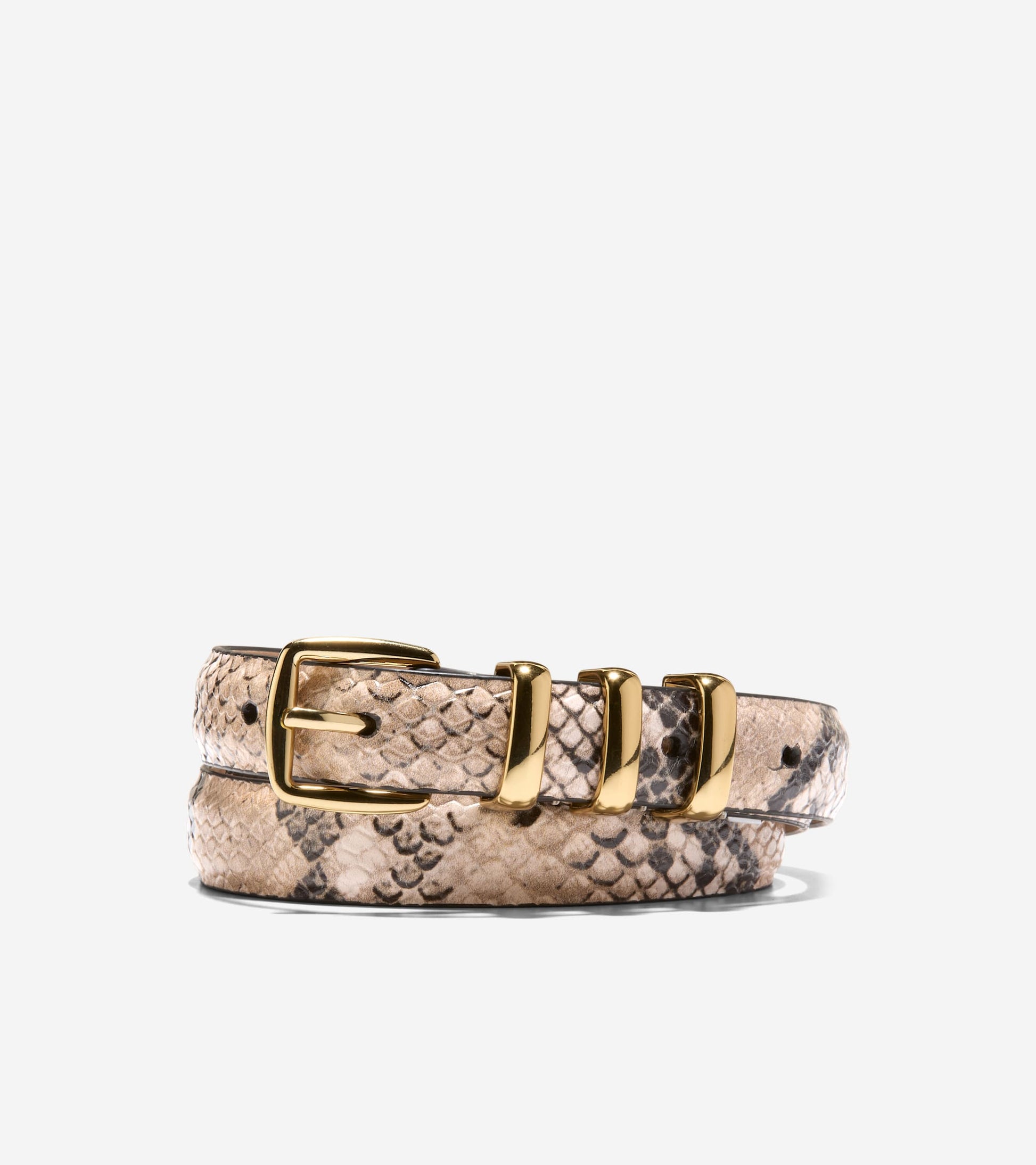 Women's .75 Inch Harness Belt with Feather Edge-Multi-Bone