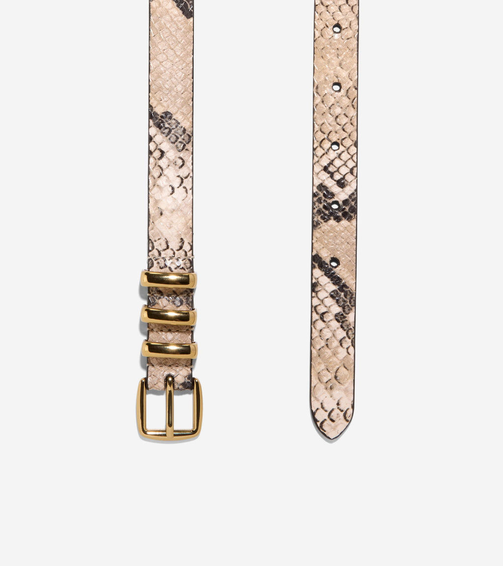 Women's .75 Inch Harness Belt with Feather Edge-Multi-Bone