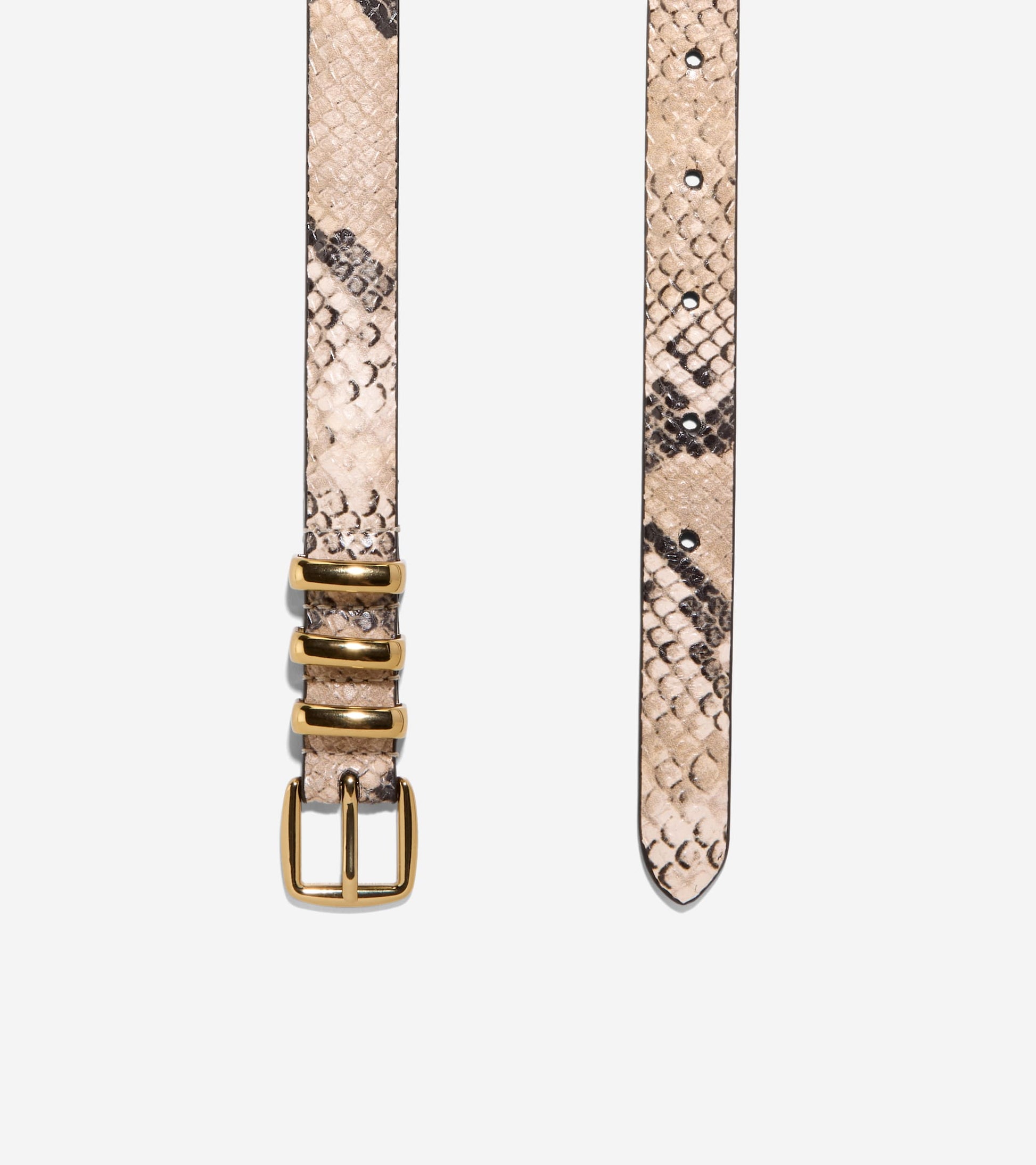 Women's .75 Inch Harness Belt with Feather Edge-Multi-Bone