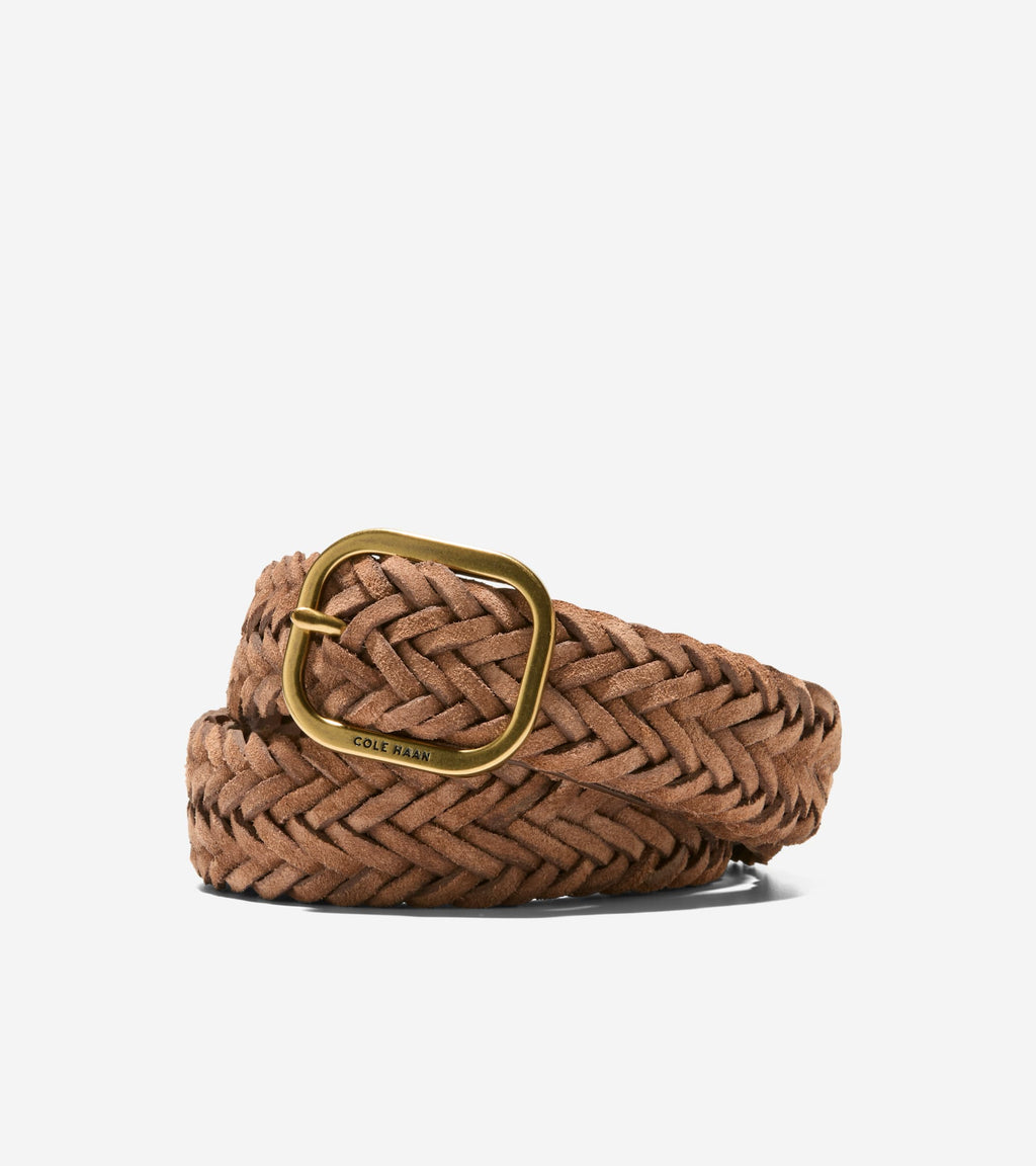 Women's Braided Centerbar Belt-Tan
