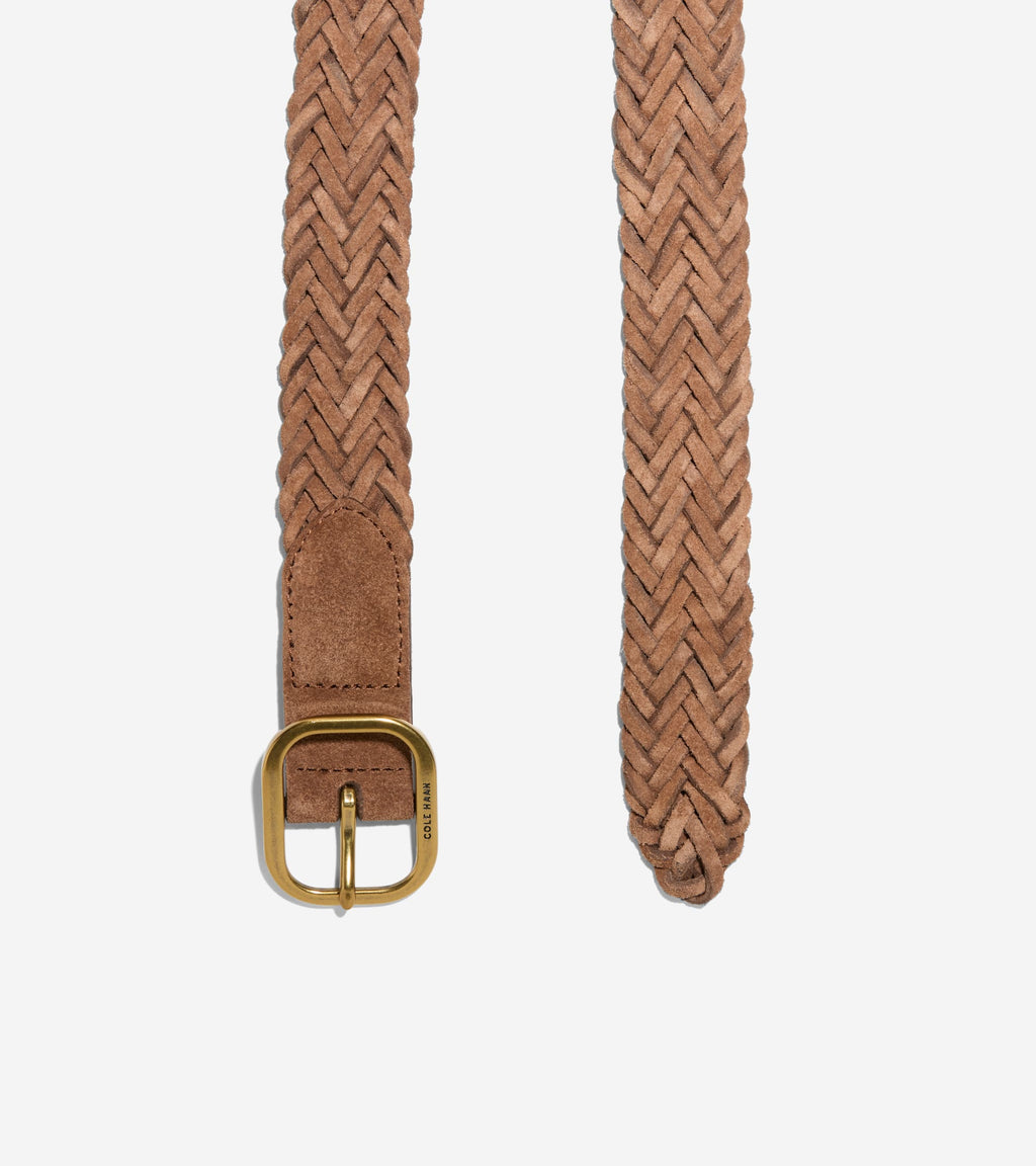 Women's Braided Centerbar Belt-Tan