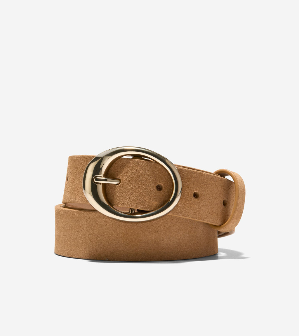 Women's 1.25 Inch Oval Centerbar Belt-Light Tan