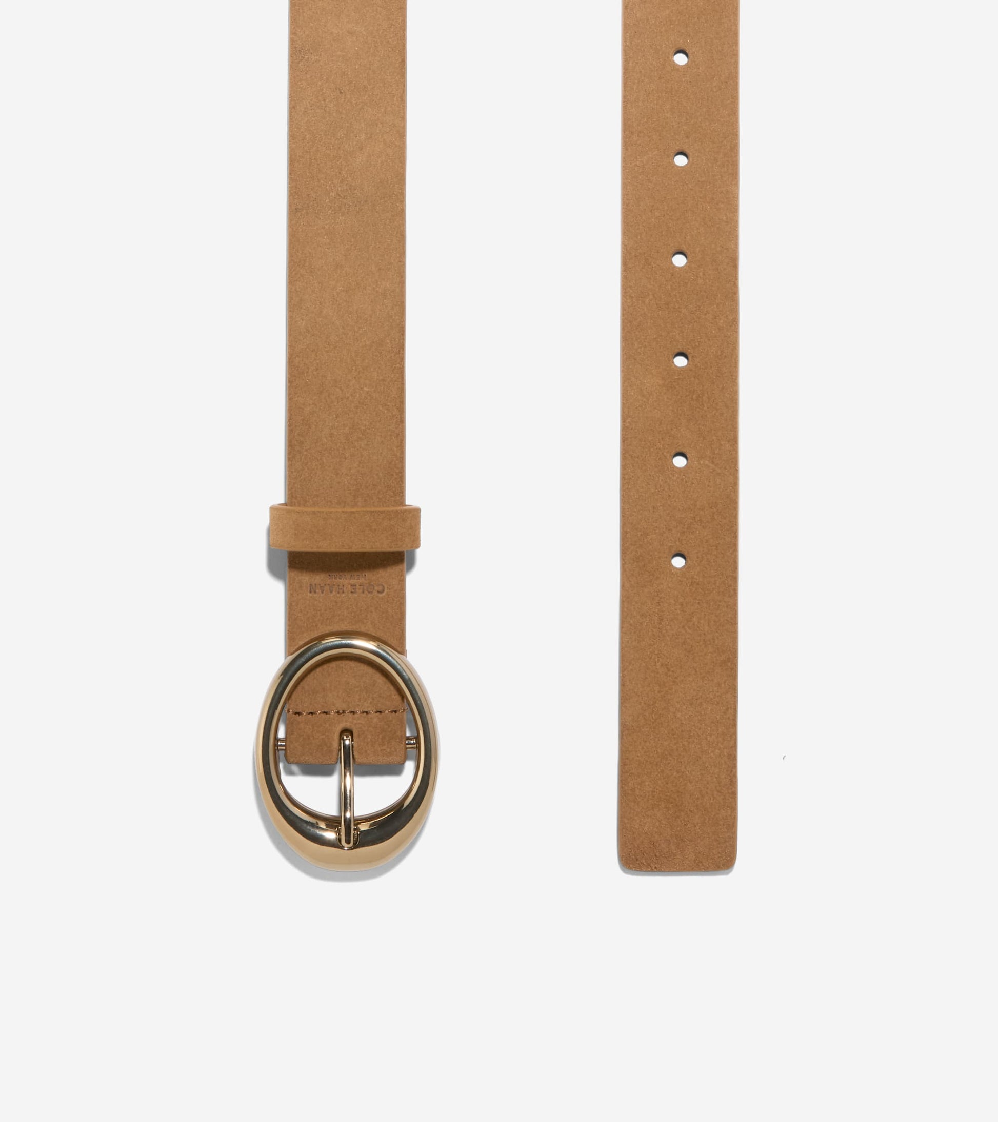 Women's 1.25 Inch Oval Centerbar Belt-Light Tan
