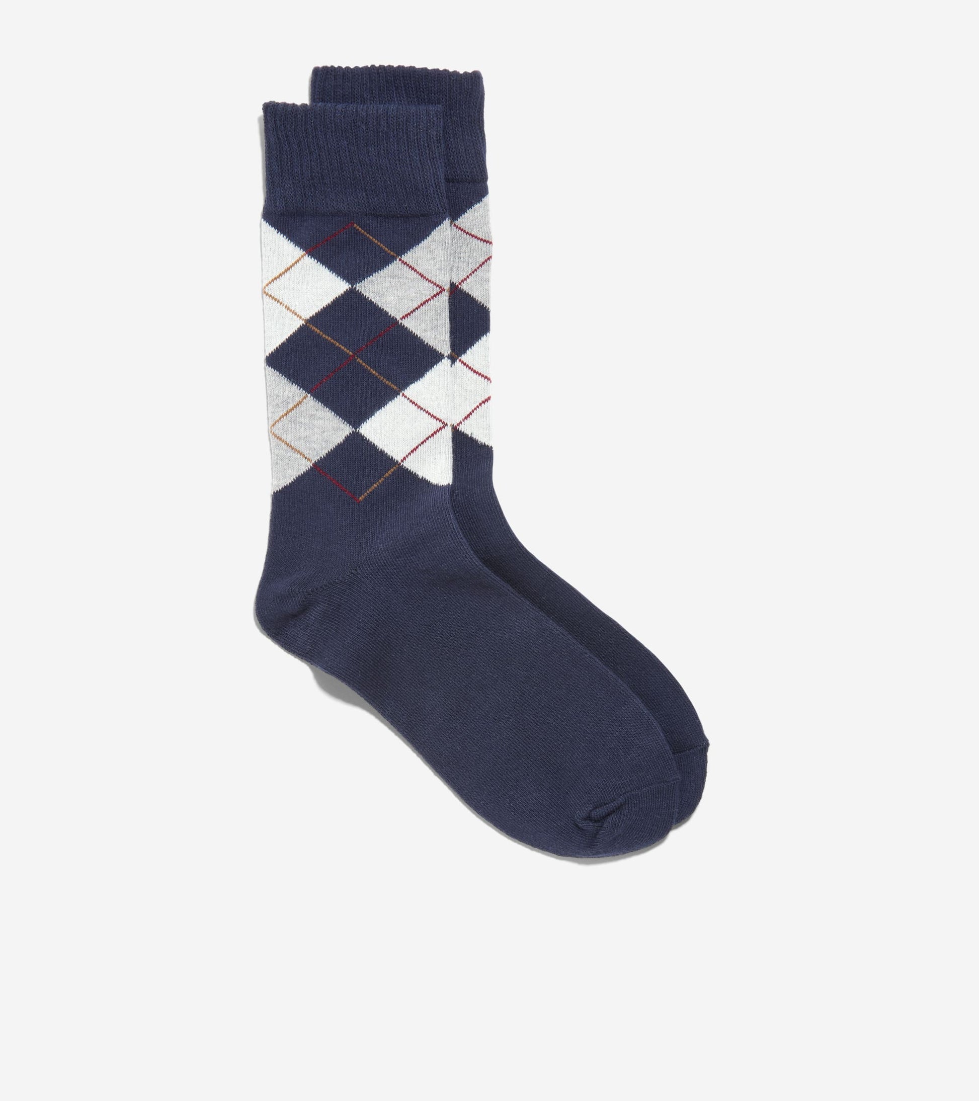 Women's Argyle Casual Crew Socks-Navy Assorted