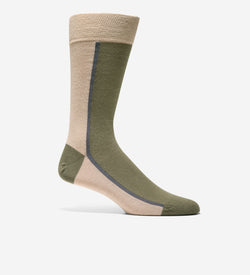 Men's Clocking Dress Crew Socks-Olive Assorted