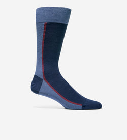 Men's Clocking Dress Crew Socks-Navy Assorted