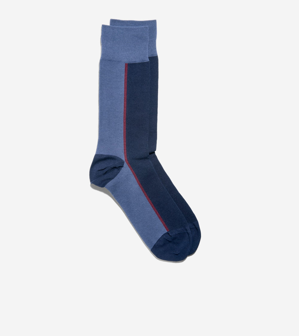 Men's Clocking Dress Crew Socks-Navy Assorted