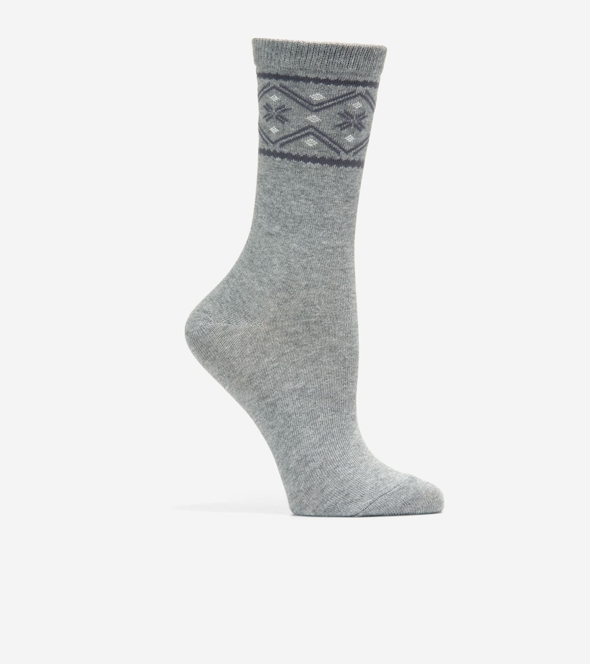 Women's Fairisle Dress Crew Socks-Grey