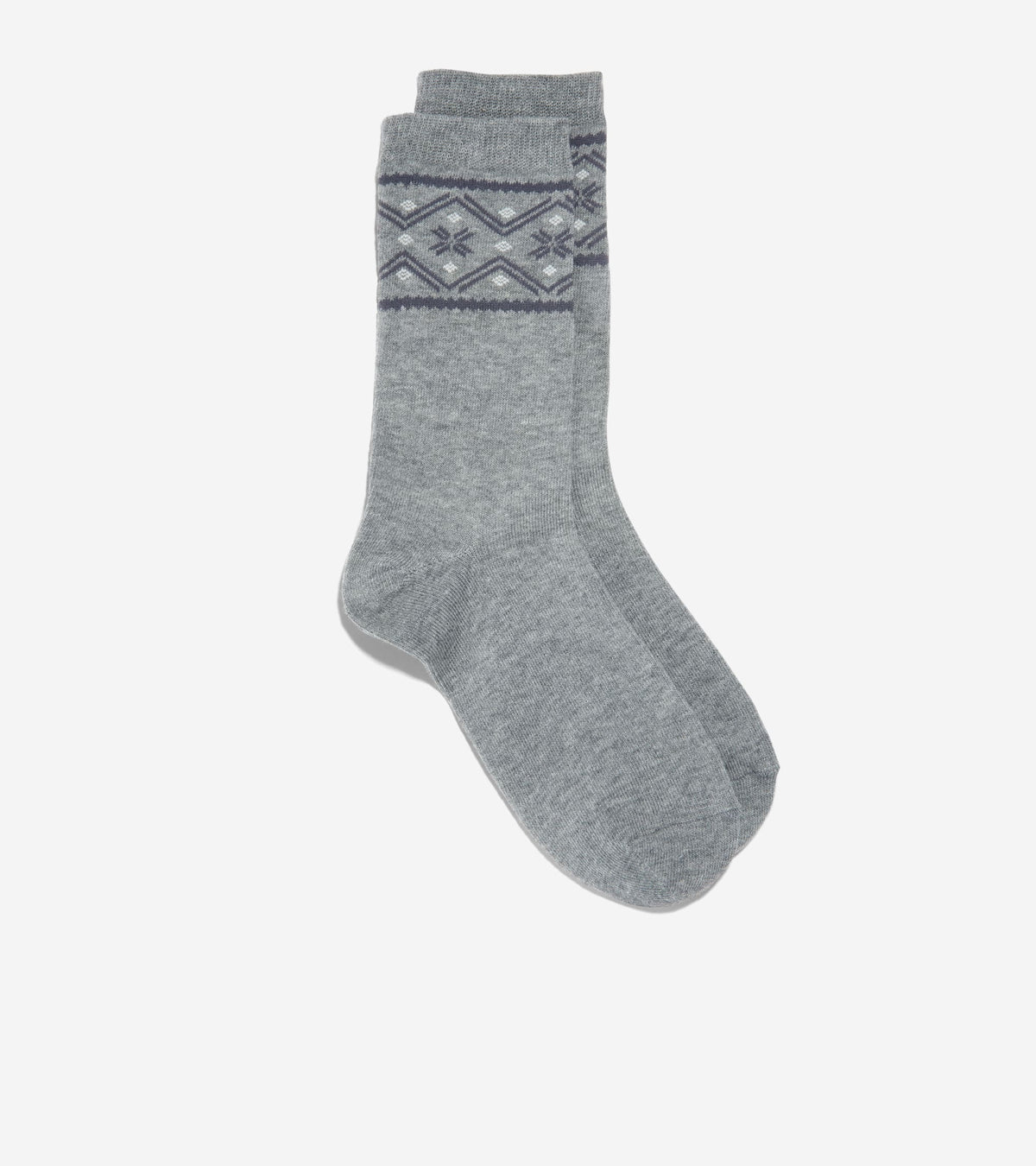 Women's Fairisle Dress Crew Socks-Grey
