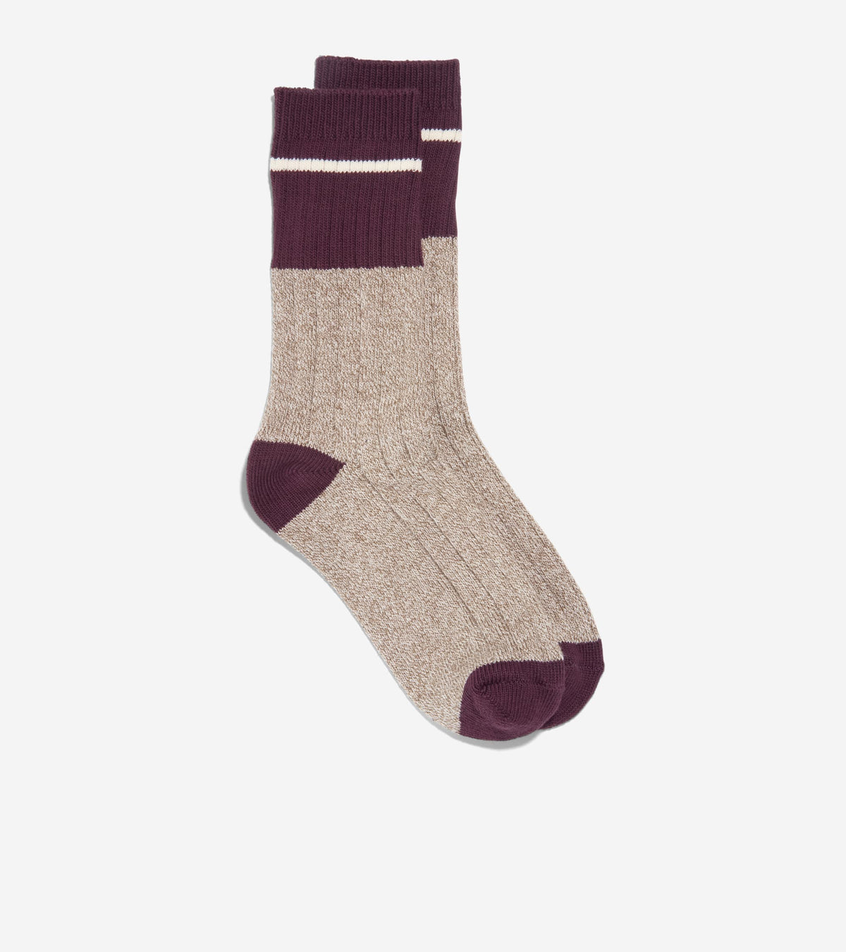 Women's Marl Crew Socks-Dark Red