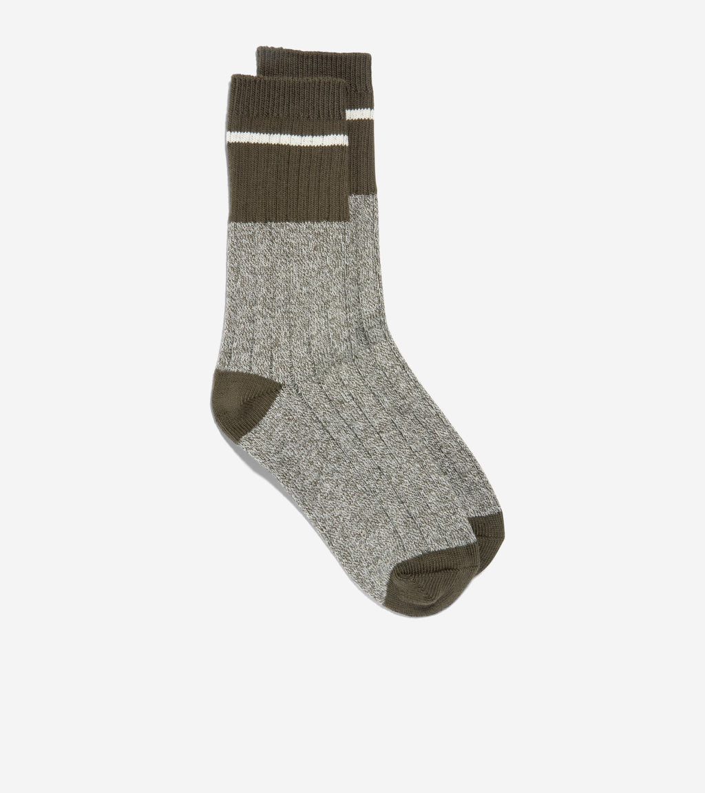 Women's Marl Crew Socks-Green