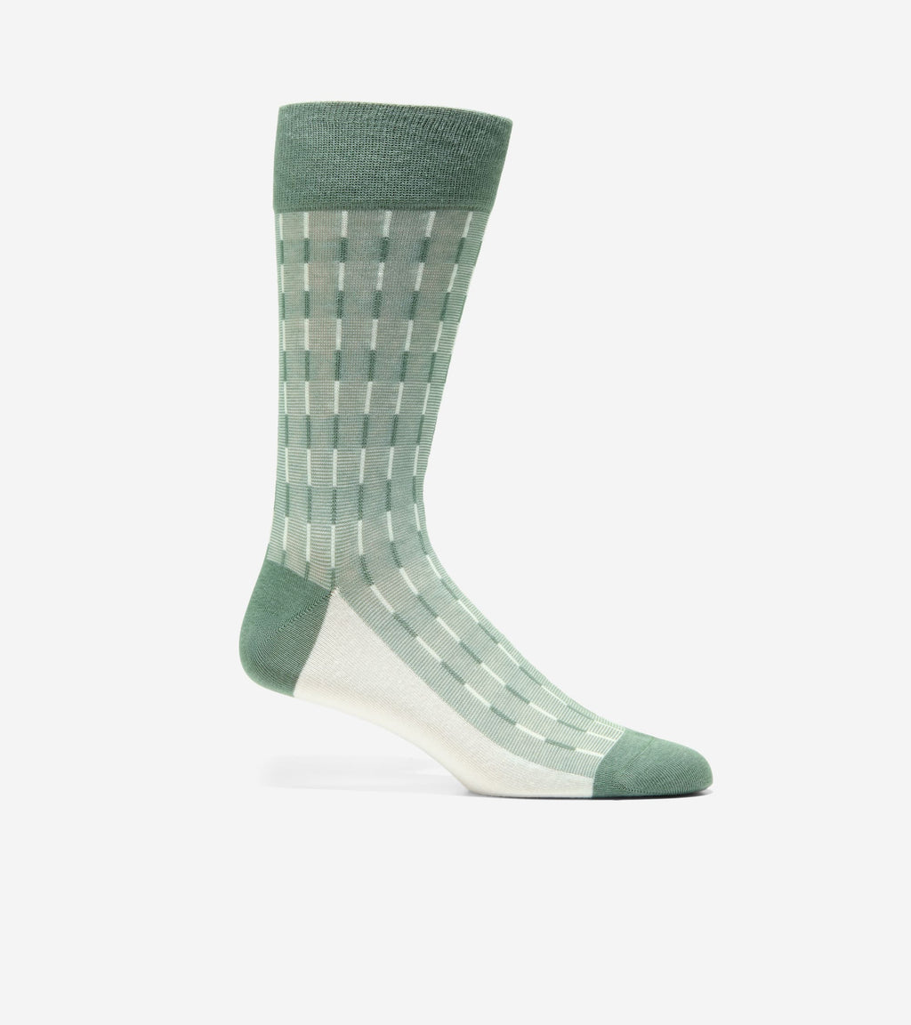 Men's Mod Stripe Dress Crew Socks-Green