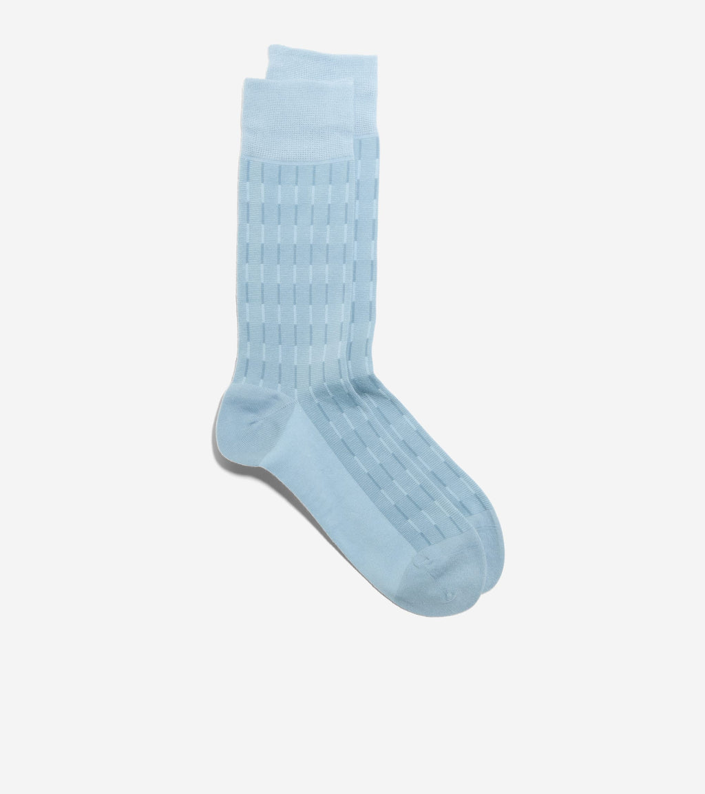 Men's Mod Stripe Dress Crew Socks-Medium Blue