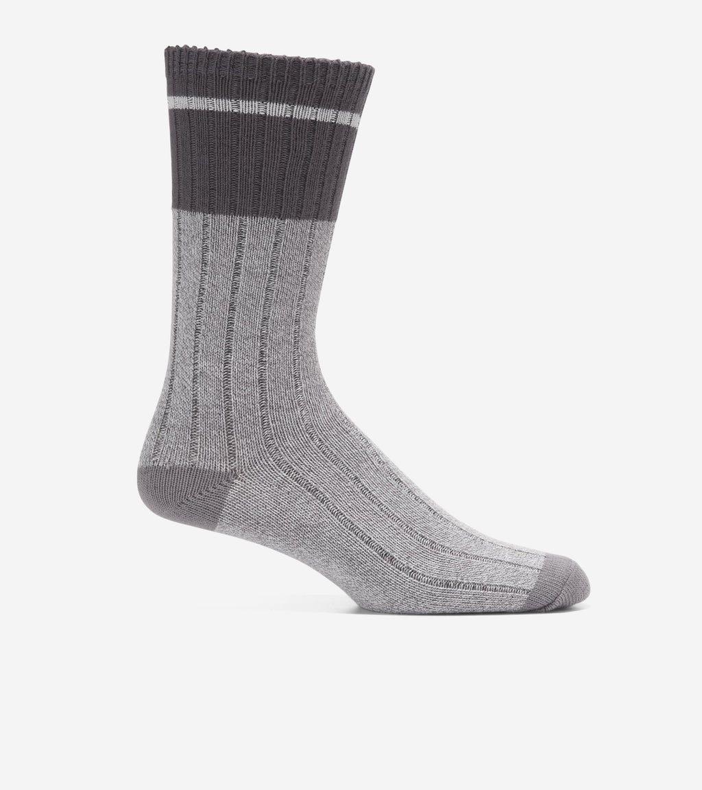 Men's Ribbed Casual Crew Socks-Grey