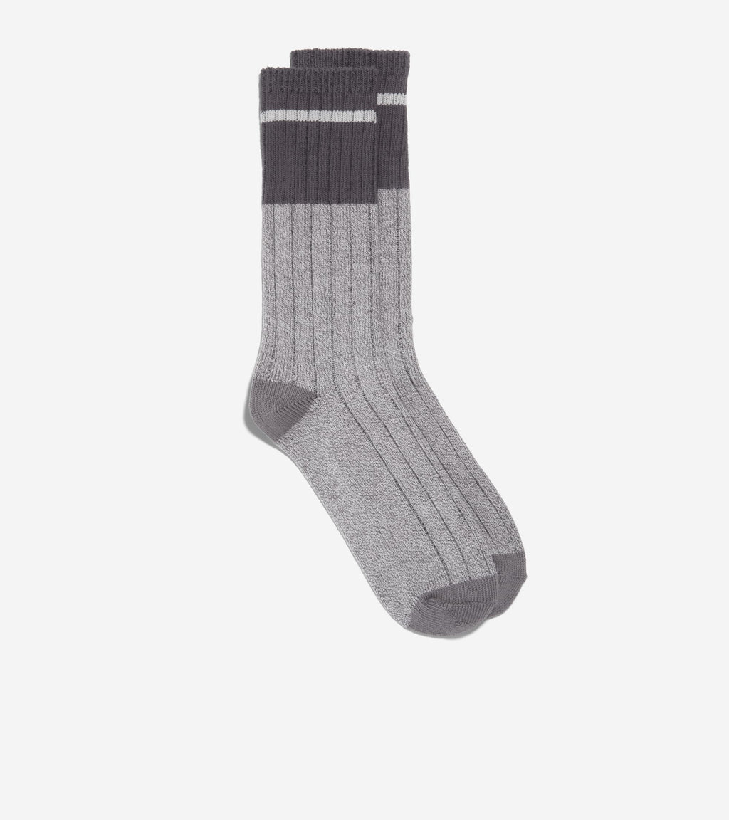 Men's Ribbed Casual Crew Socks-Grey