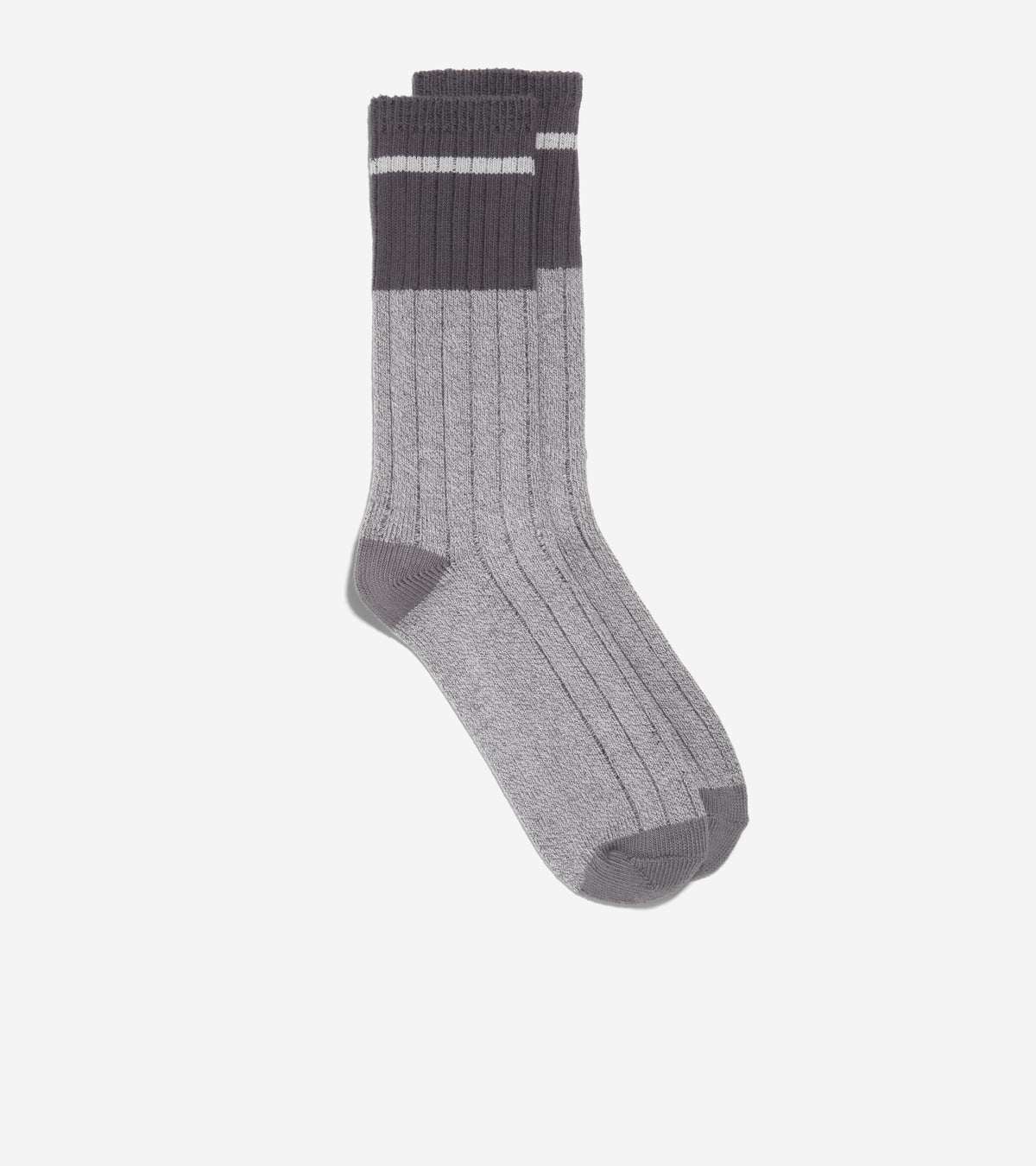 Men's Ribbed Casual Crew Socks-Grey