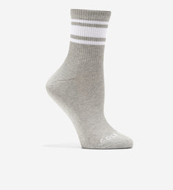 Women's Ribbed Mid Crew Socks-Light Grey Heather