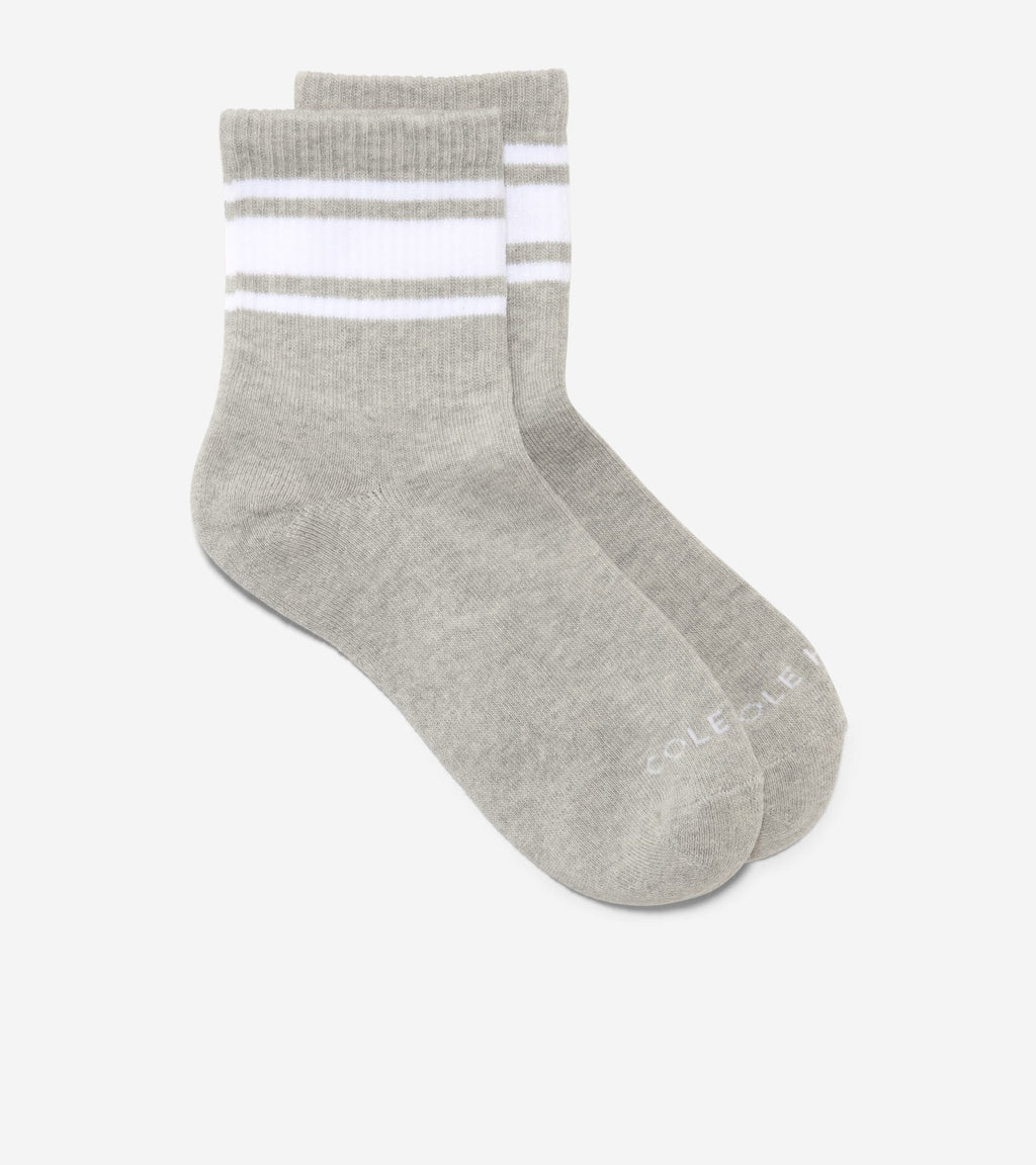 Women's Ribbed Mid Crew Socks-Light Grey Heather