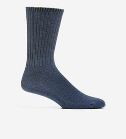 Men's Solid Marl Casual Crew Socks-Dark Denim Heather Mix