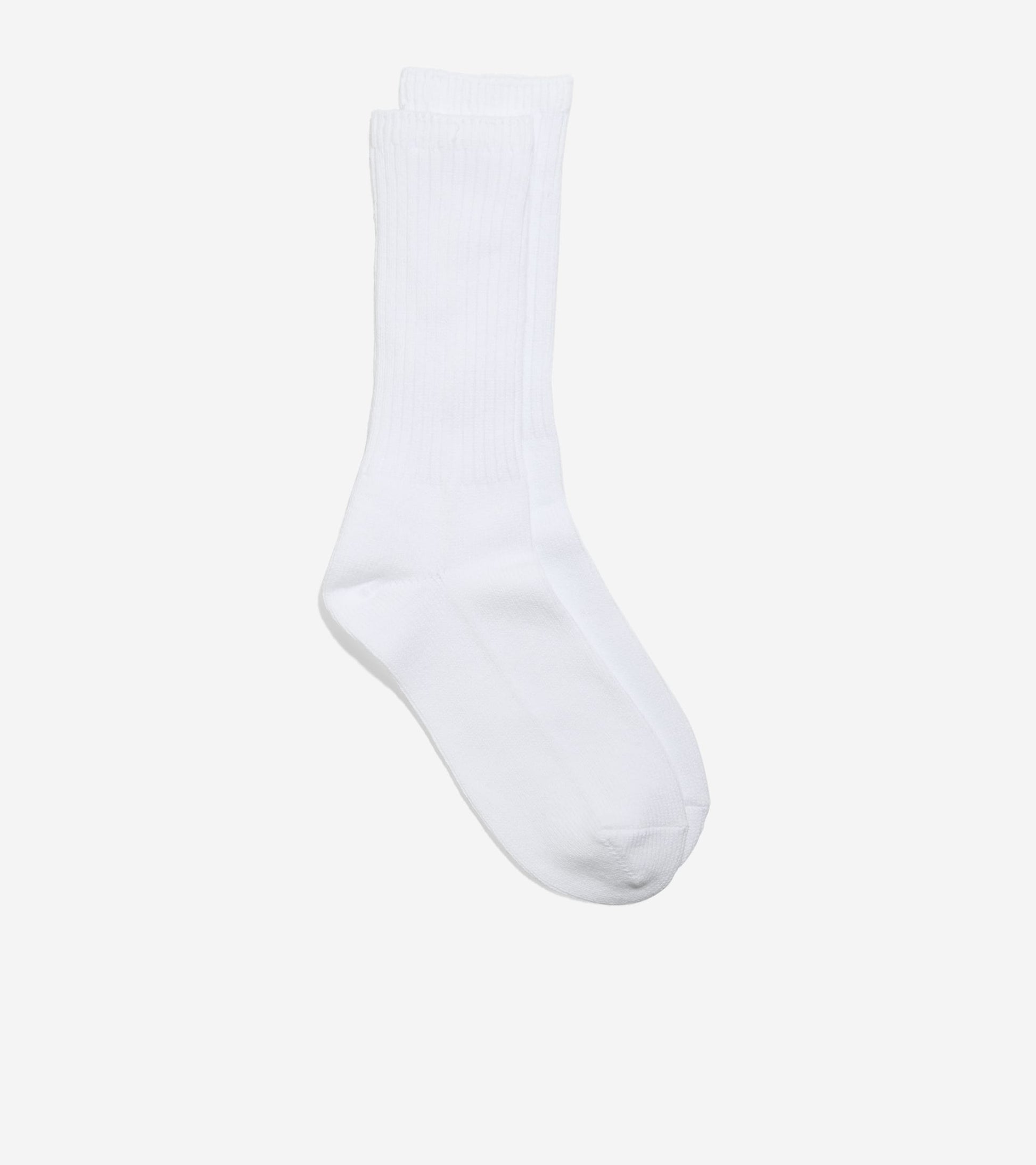 Men's Solid Marl Casual Crew Socks-White