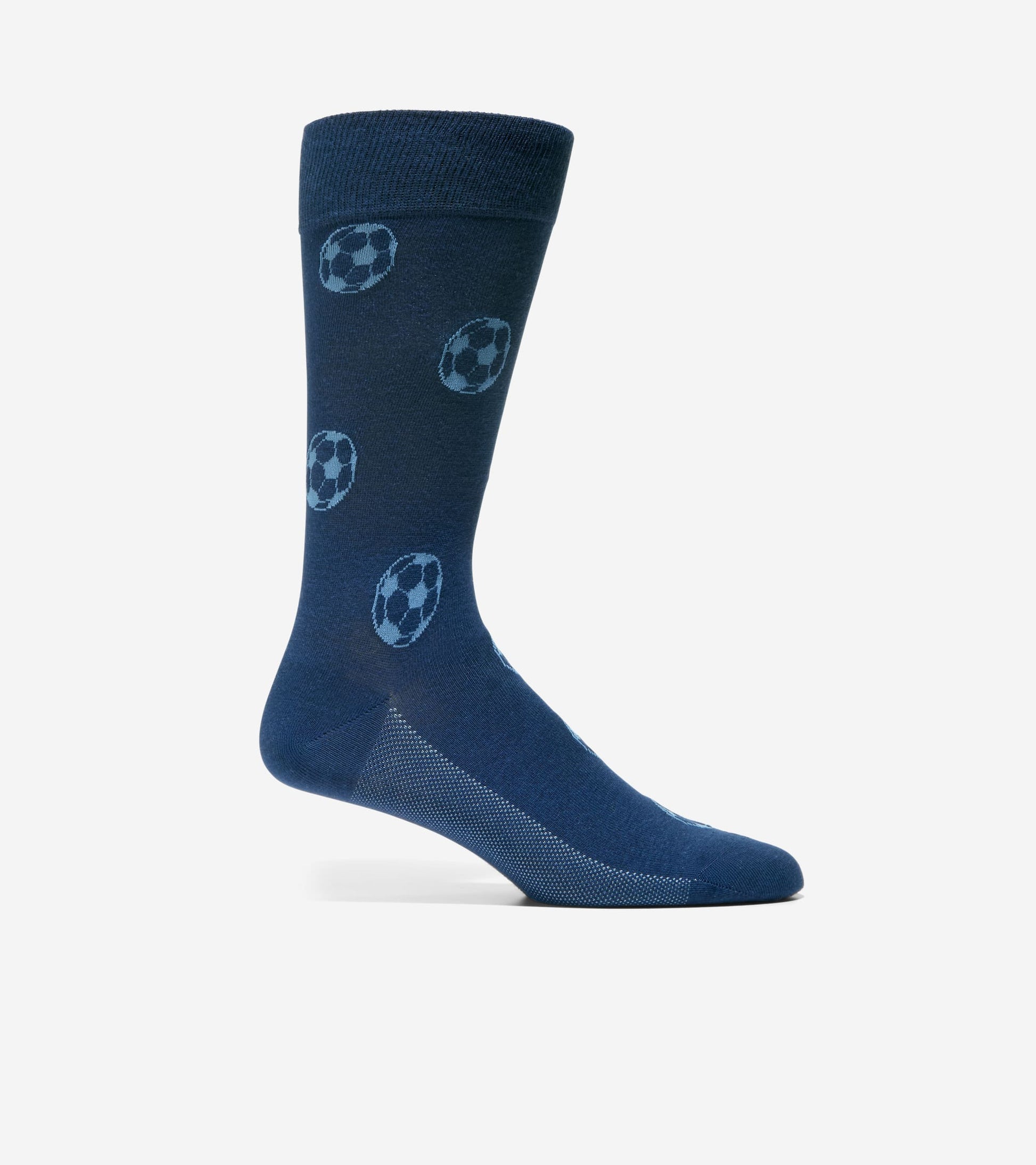 Men's Soccer Ball Dress Crew Socks-Navy