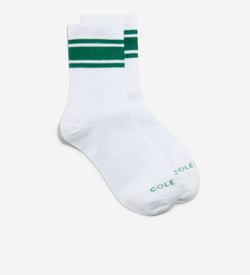 Varsity Stripe Mid Crew Socks-White