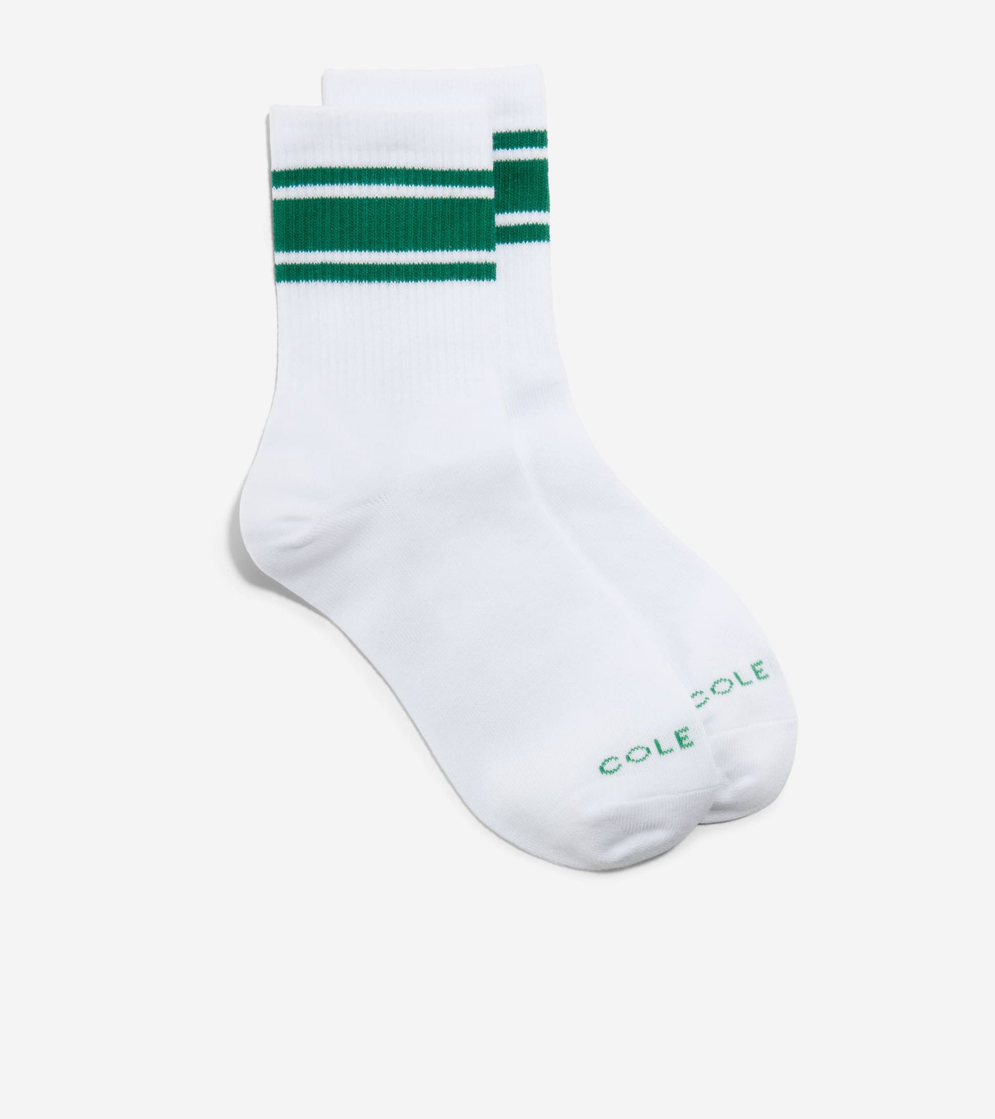 Varsity Stripe Mid Crew Socks-White