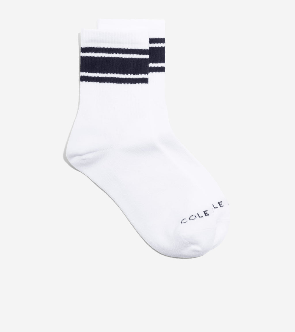 Varsity Stripe Mid Crew Socks-White Multi