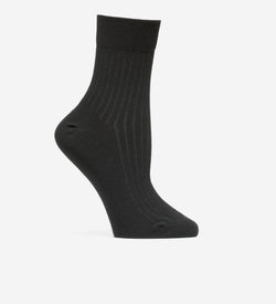Women's Ribbed Anklet Socks-Black