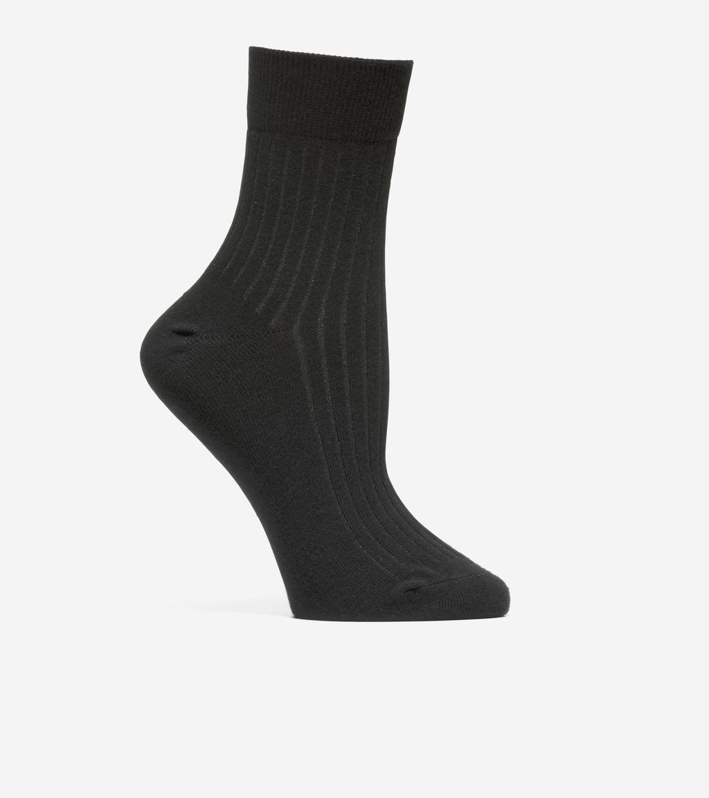 Women's Ribbed Anklet Socks-Black