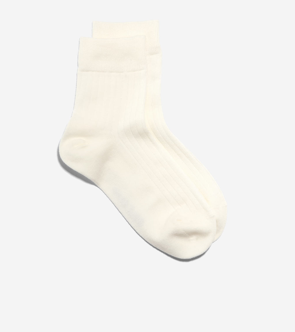 Women's Ribbed Anklet Socks-Ivory