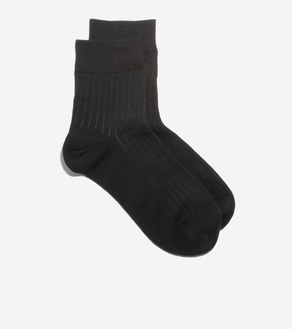 Women's Ribbed Anklet Socks-Black