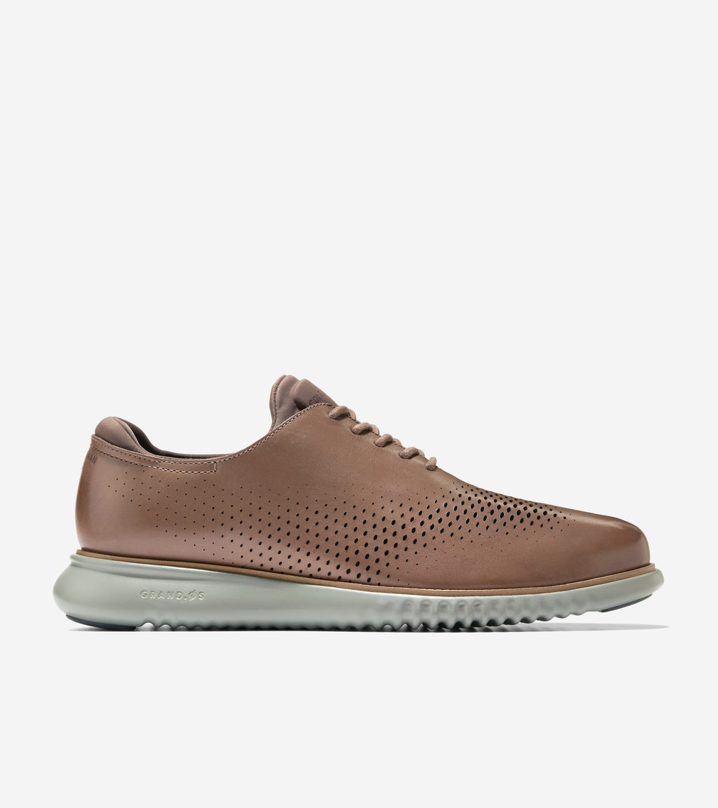 Men's 2.ZERØGRAND Laser Wingtip Oxfords-Light Whiskey-Truffle-Seagrass