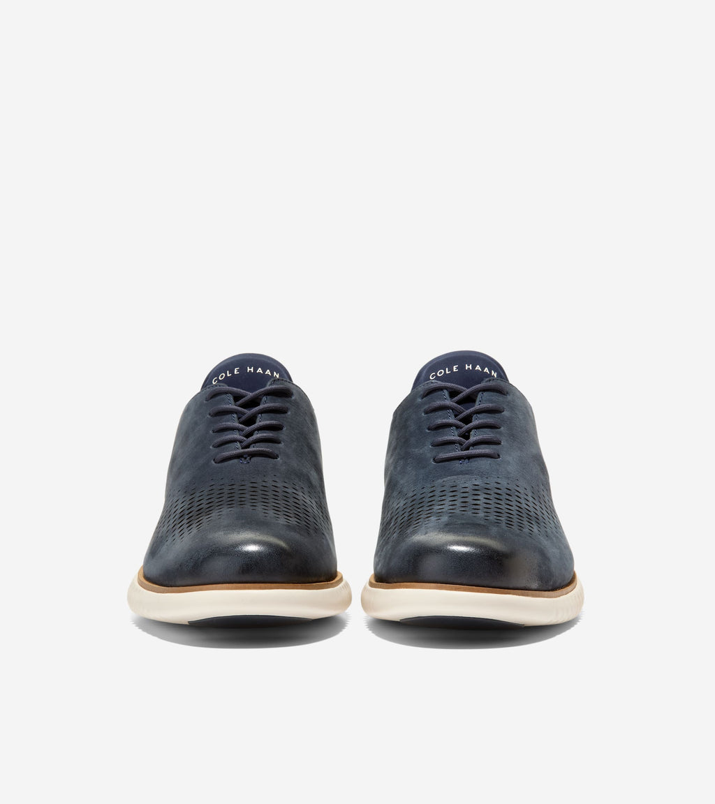 Men's 2.ZERØGRAND Laser Wingtip Oxfords-Navy Blazer-Ivory
