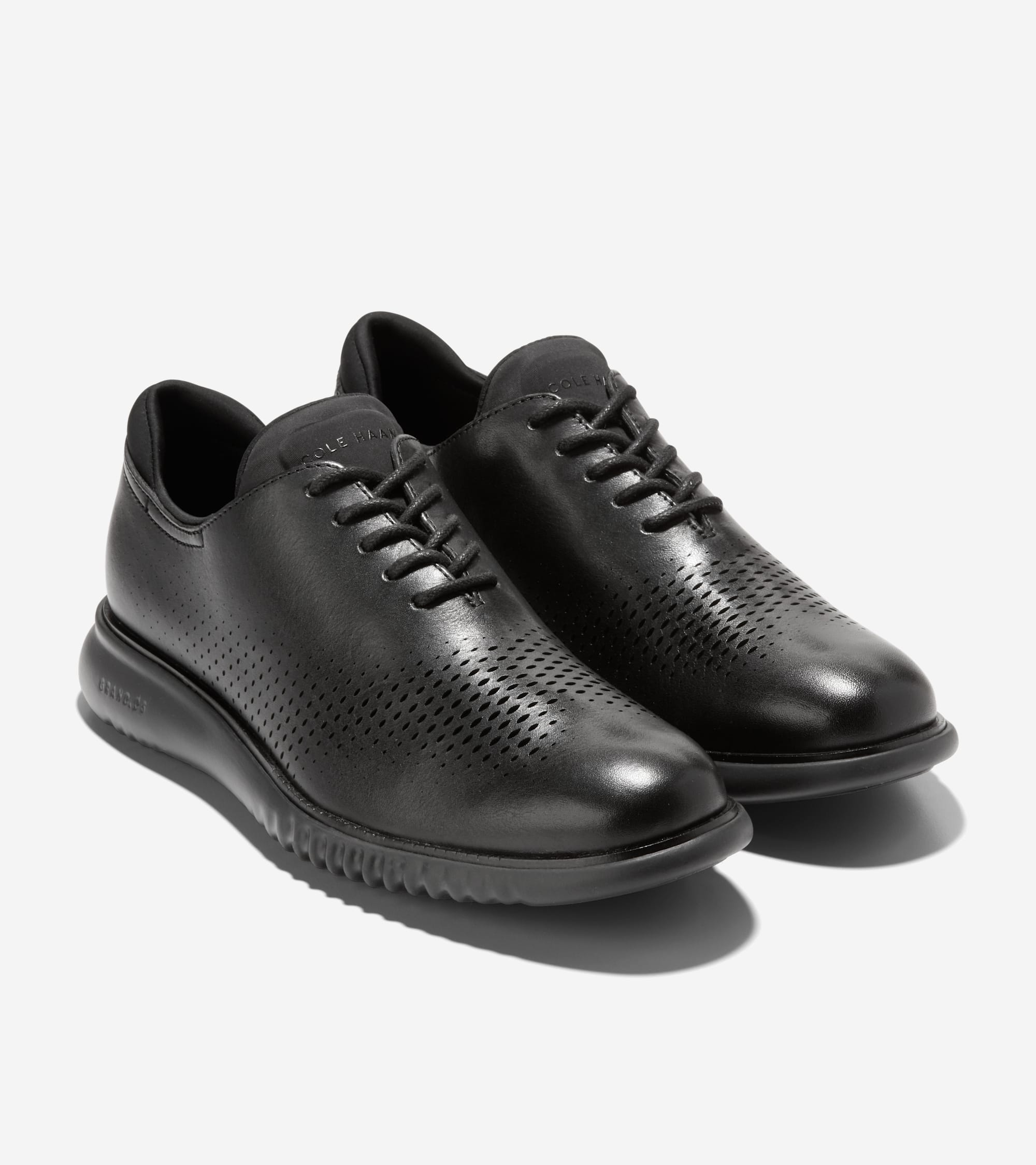 Men's 2.ZERØGRAND Laser Wingtip Oxfords in Black | Cole Haan