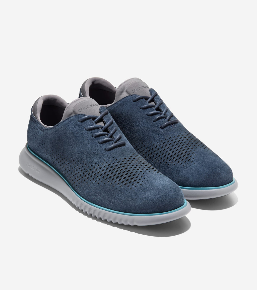 Men's 2.ZERØGRAND Laser Wingtip Oxfords-Milky Blue-Ultimate Gray